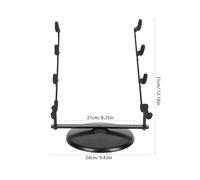 DECHOUS Bamboo Dizi Storage Rack Round Base, Desktop Flute Display Holder Stand for Chinese Ethnic Wind Instruments, Wooden Flute Storage Holder for Music Room and Stage Use