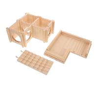 DECHOUS Bearded Dragon Climbing Ramp and Basking Platform Hideout, Large Wooden Reptile Habitat with Hidden Cave for Lizards, for Reptile Terrariums and Tank Accessories