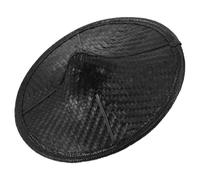 DECHOUS Black Bamboo Japan Samurai Hat for 7-12 Years Old, Breathable Handwoven Design Traditional Craftsmanship, for Themed Parties and Travel