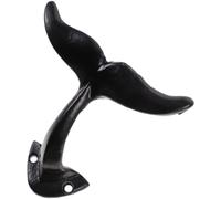 DECHOUS Black Iron Whale Tail Wall Hook with Smooth Surface, Wall Mounted Decorative Hook for Hanging Clothes, Coats, Hats, and Towels in Bedroom Or Garage, Simple Structure Design
