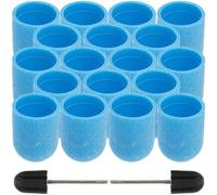 DECHOUS Blue Nail Sanding Caps 120# Grit with Inner Plastic Ring for High Efficiency Trimming Nails Personal Use