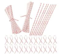 DECHOUS Bread Bag Sealing Ties with Heart Pattern 2000pcs White Paper and Metal Easy to Detach and Not Easy to Break, for Baking and Cafe Store Gift Packaging
