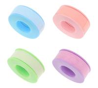 DECHOUS Breathable Silicone Eyelash Extension Lash Tape 1.25Cm Width 4 Colors Pink Blue Purple Green 4Pcs Free Removal Tape for Sensitive Skin Lash Extension Supplies
