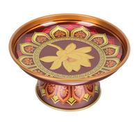 DECHOUS Buddhist Vintage Style Offering Plate Tray Made of Tinplate with Easy to Clean Feature Creative Tribute Fruit Holder for Temple Offerings and Room Decor for Worship and Decorative