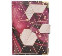 DECHOUS Budget Notebook for Students, Gift for Budget Planning with Buckle Design Cover and Marble Pattern, Imitation Leather and Paper Material, Portable Money Binder and Stamp Storage