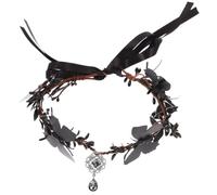 DECHOUS Butterfly Headpiece Goth Party Headband Black Pvc Acrylic Iron Wire Comfortable Versatile Design for Halloween Party Costume Accessory