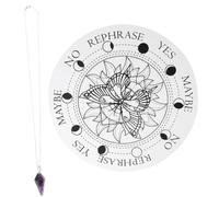 DECHOUS Butterfly Pendulum Board Wooden Carving Dowsing Divination with Pendant Necklace for Meditation Witchcraft Beginners Spiritual Decision Making Ornament