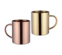 DECHOUS Camping Mug Set 400ml 2pcs Double Walled Stainless Steel with Copper Coating and Handle, Versatile Insulated Metal Cups Elegant Simple Design for Travel and Home Use