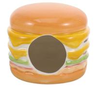 DECHOUS Ceramic Hamster Nest Small Cooling Hamster House Burger Shape Hideout Sleeping Bed for and Small Animals