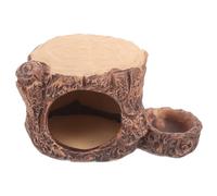 DECHOUS Ceramic Hamster Nest Stump Shaped Small Feeding Bowl Comfortable Sleeping Summer Hideout Gift for People Who Have Small Pets