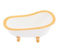 DECHOUS Ceramic Hamster Sand Bath Box Mini Bathtub Guinea Pig Toilet Rat Sand Bath Basin Small Animal Bathhouse with Wood Grain Finish for Indoor Habitat