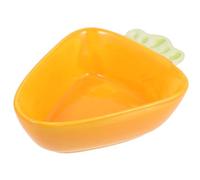 DECHOUS Ceramic Small Pet Feeder Bowl for Hamsters and Rats Heart-shaped Carrot Design Food Dish Smooth Surface Easy to Clean Suitable for Guinea Pigs and Small Dogs