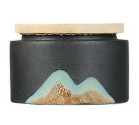 DECHOUS Ceramic Vintage Style Hand-painted Tea Storage Jar with Excellent Sealing Performance for Keeping Nuts and Dry Food Fresh and Dry Portable Black Tea Caddy for Kitchen Storage