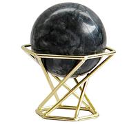 DECHOUS Chic Black Marble Crystal Ball Gold Stand Desktop Decor for Modern Home