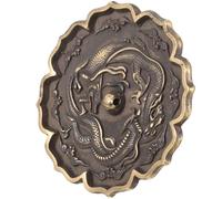 DECHOUS Chinese Style Copper Eight Trigrams Mirror with Double Dragon Design, Multi-use Home Decoration Ornament, 85mm Diameter Desktop Decor with Retro Appearance
