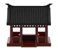 DECHOUS Chinese Style Pavilion Miniature Pagoda Statue with Rockeries and Garden Gazebo Accessories for Outdoor Garden and Aquarium Decoration Brown