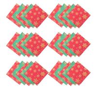 DECHOUS Christmas Disposable Paper Napkins 100 Sheets Red and Green Snowflake Design Party Dinner Table Napkins Holiday Disposable Guest for Christmas Decor