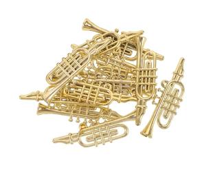 DECHOUS Christmas Tree Ornaments with Easy to Use Design 12pcs Miniature Musical Instruments Trumpet Set Plastic Material for DIY Wreath and Dollhouse Decorations for Homes and Offices