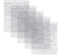 DECHOUS Coin Collection Pages 5Pcs 9-Hole Plastic Sheets Clever Pocket Design for Medals and Badges Storage Suitable for Coin Collectors