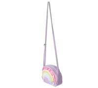 DECHOUS Coin Purse Crossbody Bag, Cute Lavender Macaron Colour with Rainbow Strap, Compact Polyester and Pu Material, for School and Parties to Manage Coins and Small Items