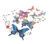 DECHOUS Colorful Butterfly Iron On Decals 2pcs Plastic Heat Transfer Patches for Clothing DIY Garment Accessories, Iron On Patterns for T-Shirts, Jackets, and Jeans