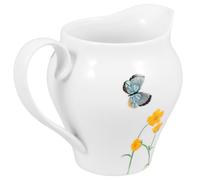 DECHOUS Creamer Pitcher with Comfortable White 290ml Porcelain Ceramic Coffee Jug and Sturdy Material, for Home and Hotel Use