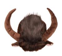 DECHOUS Creative Pet Headgear Adorable Lightweight Brown Polyester Plush Headdress Horns for Small Dogs Suitable for Party and Costume Accessories