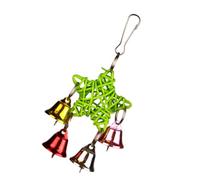 DECHOUS Creative Random Color for Parrots and Budgies That Promotes Fun and Interaction Rattan Bird Five-pointed Star Shaped Hanging Cage Accessory Stylish Wind Chime Pendant for Pet