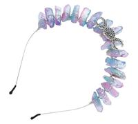DECHOUS Crystal Headband with Hollow Triple Goddess Moon Witch Sun Crown Design, Natural Crystal Hair Accessory for Costume Jewellery and Party Hair Decor