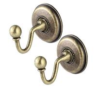 DECHOUS Curtains Hooks Back Holdbacks Brass Holder Curtain Tie Backs for Tiebacks Antique Stick On Tieback Bow Hook Decorative 2pcs Vintage Alloy Pommel Door Wall Hat Coat Hangers (Bronze)