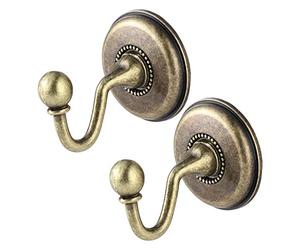DECHOUS Curtains Hooks Back Holdbacks Brass Holder Curtain Tie Backs for Tiebacks Antique Stick On Tieback Bow Hook Decorative 2pcs Vintage Alloy Pommel Door Wall Hat Coat Hangers (Bronze)