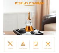DECHOUS Decorative Acrylic Buddhist Offering Pagoda Statue with Base Pagoda Craft for Home Temple Feng Shui Living Ornament Practical and Delicate Buddhist Tower Decor