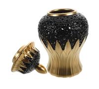 DECHOUS Decorative Ginger Jar Storage Hollow Ceramic Jar for Garlic Elegant Vase for Kitchen Storage Unique Carved Design Versatile Decor for Home and Office Entryway