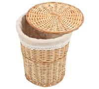 DECHOUS Desktop Basket Makeup Organizing Basket Woven Storage Natural Material Large Capacity Easy to Carry