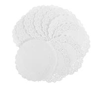 DECHOUS Disposable Paper Doilies 150Pcs 7.5 Inch Round Lace Design Greaseproof Baking Paper Liners for Food Serving and Craft Projects