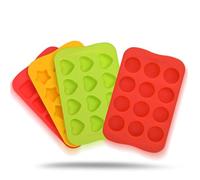 DECHOUS DIY 12 Cavities Silicone Ice Cube Tray and Chocolate Mold with 12 Lattices Design, Easy to Use and Clean, for Kitchen Jelly and Chocolate Making