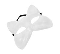 DECHOUS DIY Paintable White Fox Mask Blank Plastic Animal Cosplay Mask for Masquerade Balls Halloween Craft Projects Half-face Accessory for Unique Artistic Expression and Costume Events