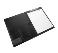 DECHOUS Document Holder Binder Portfolio Organizer Pu Paper with Metal Clips, Interlayer Design, Multiple Slots, Flexible Pen Holder, Black for Office and Conference