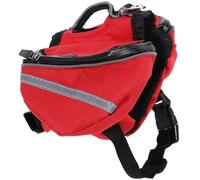 DECHOUS Dog Backpack Portable Outdoor Breathable Hound Pack Size Xs Red Oxford Cloth