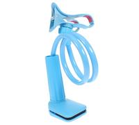 DECHOUS Double Clips Spiral Base Phone Holder for Desk Use Blue | Foldable Angle Adjustable Design, ABS and Aluminum Alloy Build, Fits Phones under 6.3 Inches and Tablets