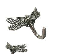 DECHOUS Dragonfly Wall Hook Vintage Iron Coat and Hat Rack Large Antique Silver Wall-Mounted Hook for Living Room and Door Back Storage