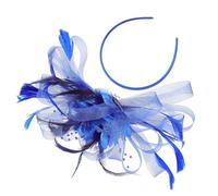 DECHOUS Elegant Blue Gauze Hair Clip for Bride, Artificial Plume Party Hairpin Adding Elegance and Decoration, for Evening Party and Wedding Guests