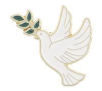 DECHOUS Elegant Peace Dove Brooch Pin White Flying Bird Shawl Pin Made of Sturdy Alloy with Olive Branch Design for Women for Clothes and Backpacks at Parties and Collecting
