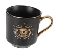 DECHOUS Elegant Turkish Hand-Painted Coffee Cup Devil's Eye Large Mug for Milk Tea Latte Smooth Grip for Easy Drinking Experience