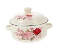 DECHOUS Enamel Saucepan Retro Design Two Handled Stew Pot Enamel Stew Pot for Soup Making Thickened Stockpot for Kitchen Supplies Use