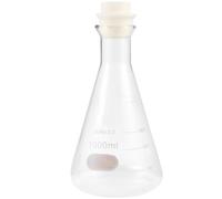 DECHOUS Erlenmeyer Flask Wide Mouth Conical Flask with Cork Stopper 1000ml Glass Safer to Use When Heating, Smooth and Rounded Design for Laboratory and School Use for Chemistry Lab