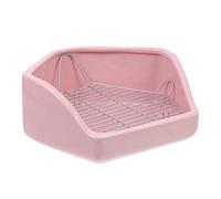DECHOUS Extra Large Pink Ceramic Bunny Toilet, Oversized Anti-Tipping Pet Potty, Household Rabbit Litter Box Suitable for Small Animals