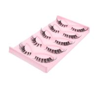 DECHOUS False Eyelash Strips Classic Style 5 Pairs Black Comfortable and Easy to Use Lightweight Fake Lashes for Everyday Life and Attending Parties