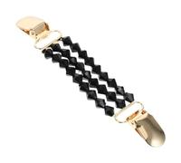 DECHOUS Faux Pearl Shawl Cardigan Collar Clips Sweater Pin with Metal Chain, Black Elegant Brooch for Dresses and Shawls, for Evening Events and Daily Wear, Prevent Wardrobe Malfunctions