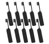 DECHOUS Foldable Travel Toothbrush 10Pcs Soft Bristles Compact Size with Cover for Camping Business Trips and School Use Black
